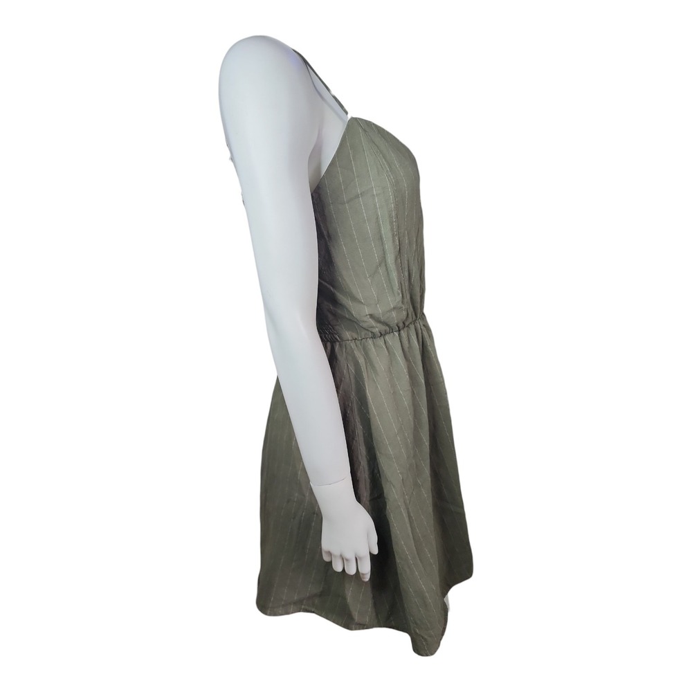 Purple Snow Dress Women L Large Green Cotton Smocked Sundress Button Front - Picture 4 of 7
